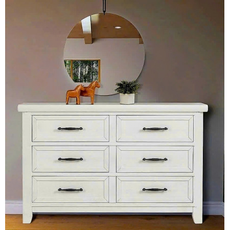 Soho White : Tủ Ngang 6 Ngăn Kéo - 1m42